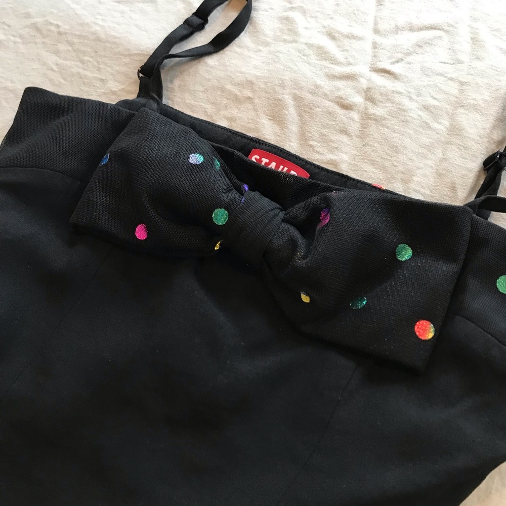 STAUD bow hakasan crop top xs rainbow confetti